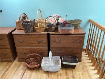 Large  Lot Of 11 Assorted Baskets See Photos