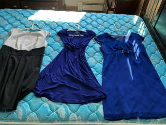 Lot Of Three Ladies Dresses, Size 12, And 14 Tahari Ralph Lauren And AGB