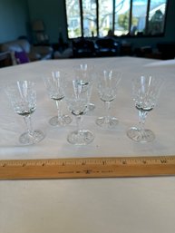 Set Of 6 WATERFORD CRYSTAL, VINTAGE LISMORE, CORDIAL OR LIQUEUR GLASSES  Excellent