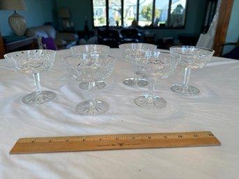 Set Of 6 Waterford Crystal Lismore Saucer Champagne Sorbet Dessert Glasses Excellent