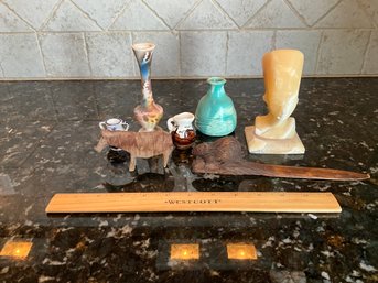 Cool  Eclectic Lot Of Assorted Trinkets Figures  Vases  From Around The World