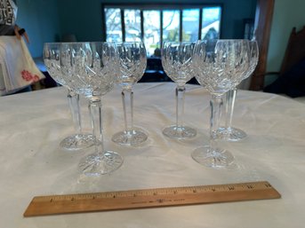 SET OF 6 WATERFORD CRYSTAL LISMORE HOCK WINE GLASSES EXCELLENT