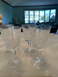 Set Of 5 Vintage Lismore Waterford Crystal Water Glasses Excellent