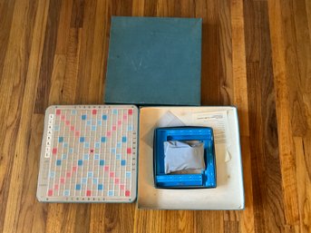 Vintage Deluxe Turntable Scrabble Game With Wood Letters