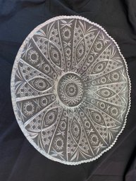 14 Inch Cut Glass Plate Bowl Looks Like Chesnay By CRISTAL D'ARQUES-DURAND