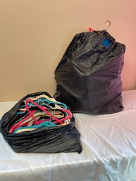 Hangers 30 Lbs Worth In 2 Trash Bags. Wood, Wire, Felt, Etc