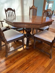 Vintage Thomasville French Provincial Pedestal Dining Table With 2 Cane Back Armchairs 4 Dining And On Leaf