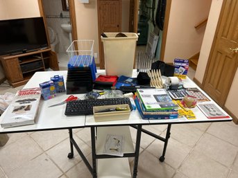 Large Lot Of Assorted House Hold Supplies And Office Accessories