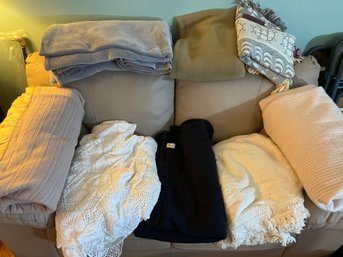 Lot Of Assorted Blankets King  And Throw Blankets