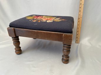 Small Embroidered Foot Stool 9' H