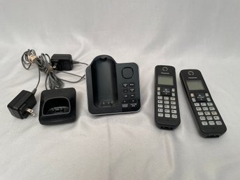 Panasonic Expandable Cordless Phone System,  2  Handsets  KX-TGC362B (Black) Works Great