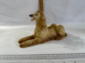 Vintage Porcelain Afghan Hound Aldon Dog Figurine Laying Down