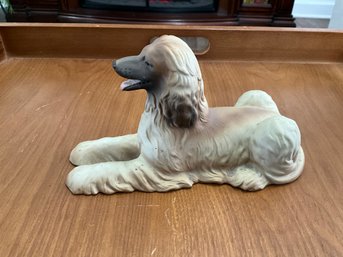 Vintage Aldon Fine Grained Porcelain 8 Inch Afghan Dog Figurine Laying Down