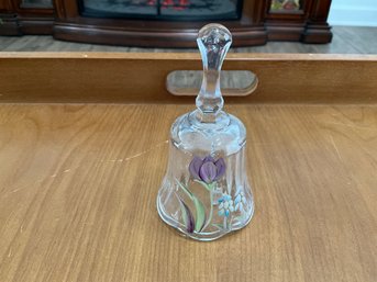 Hand Painted Fenton Glass Bell 4.5 Inch H