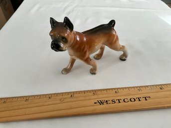 Vintage Boxer Porcelain Standing Dog Figurine Japan