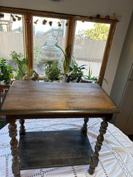23x25x14 Solid Wood End Table Slight Crack On Bottom See Photos