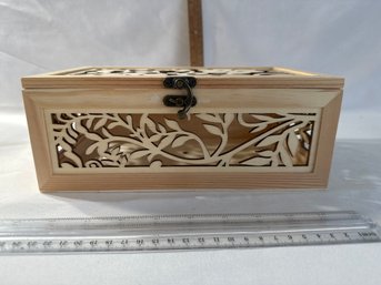 Wooden Laser Cut Box Woodpile Fun Floral Design