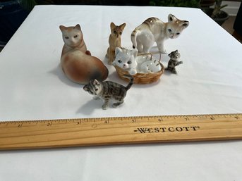 Lot Of Vintage And Antique Cat Kitten Figurines