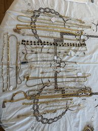 Estate Sale Large Lot Of Ladies, Gold Tone, Fashion, Necklaces, See All Photos