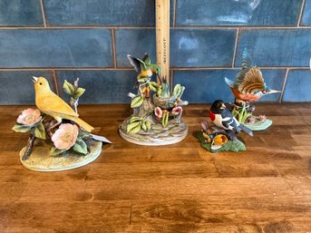 Lot Of Bird Figurines Royal Crown Hummingbirds Lenox Rose Breasted Grosbeak Canary Andrea Sadek Price Kingfish