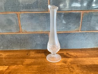 Fenton Water Lily Crystal Velvet Swung Bud Vase, Vintage 1970s Era, 9 1/2' Tall,