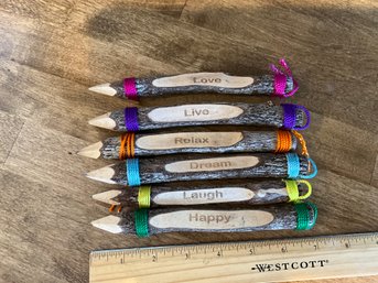 Lot Of Six Inspirational Tree Branch Pencils