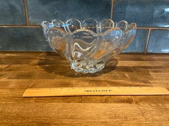 Vintage Mikasa Swirl Lead Glass Bowl Peppermint Twist Design Quality Heavy Piece