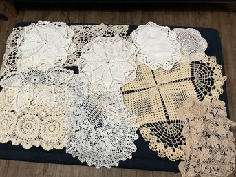 Lot Of 10 Vintage And Antique Aassorted Doilies