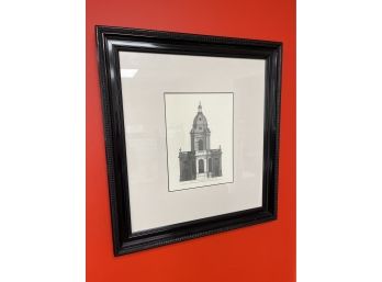 Stunning Bloomingdales Framed Saint Philip's Church Birmingham Architectural Print 25 1/2x23 1/2