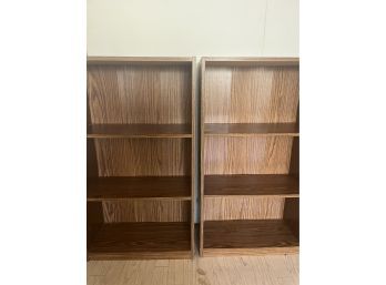 Set Of 2 3 Shelf Bookcases See Photos