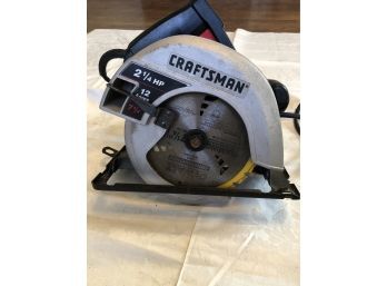 Craftsman 2-1/2 HP, 12 Amps, 7-1/4 Circular Saw W Dewalt Framing Blade, Working Condition, Needs Cleaning