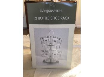 Living Quarters 12 Bottle Spice Rack, Unused & New In Box, Racks Spin Independently Of Each Other, See Pics