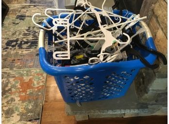 Laundry Basket Filled With Hangers