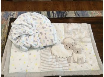 Crib Sheep Blanket And Fitted Sheet