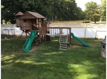 Large Wood Playground Swing Set