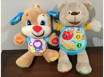 Lot Of 2 Educational Kids Stuffed Animal Toys