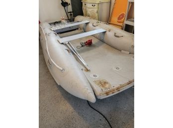 Saturn Inflatable Boat  With Hand Outboard Motor 2 Batteries