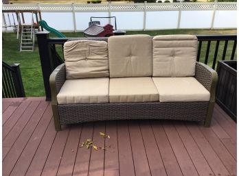 Outdoor Wicker Couch With Cushions