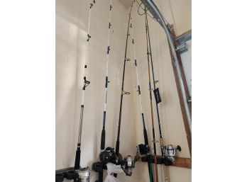 Lot Of 6 Fishing Poles With Reels