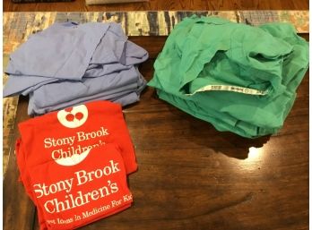 Lot Of Medical Scrubs Large And Medium And 2 Stony Brook Children's Hospital Shirts