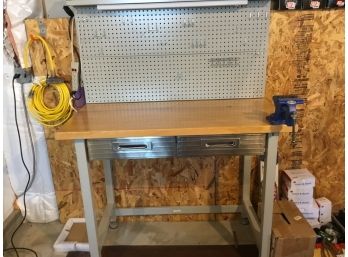 Workbench With Light And Pegboard