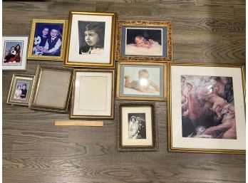 Large Lot Of Gold Tone Picture Frames Photo Frames