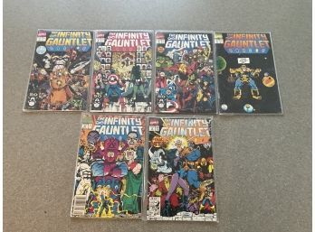 Lot Of Comic Books The Infinity Gauntlet Issue 1 2 3 4 5 6 - Vintage Marvel Comics