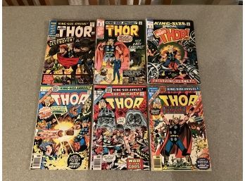 Lot Of Vintage Marvel Comics King Size  Thor 2 3 4 5 6 7 1966 - 1978 THOR COMIC BOOKS