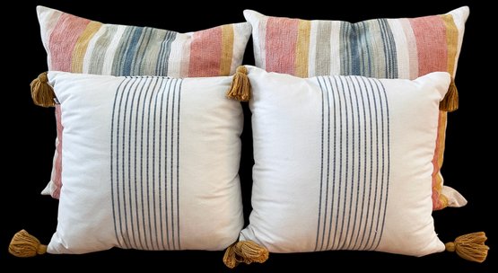 4 Vertical Stripe Throw Pillows