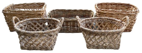 5 Assorted Woven Storage Baskets