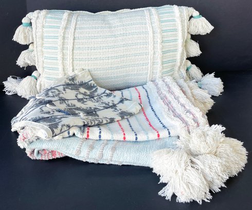 C&B Pillowcase, Woven Tassel Pillow, & Artisan NY Home Blanket