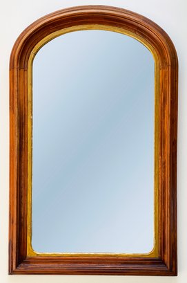 Stunning Large Antique Wooden Wall Mirror With Gold Accents