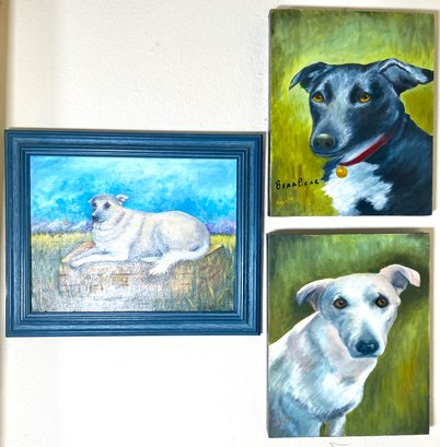 3 Original Dog Paintings