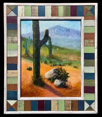 Desert Sun Original Signed Oil Painting On Canvas